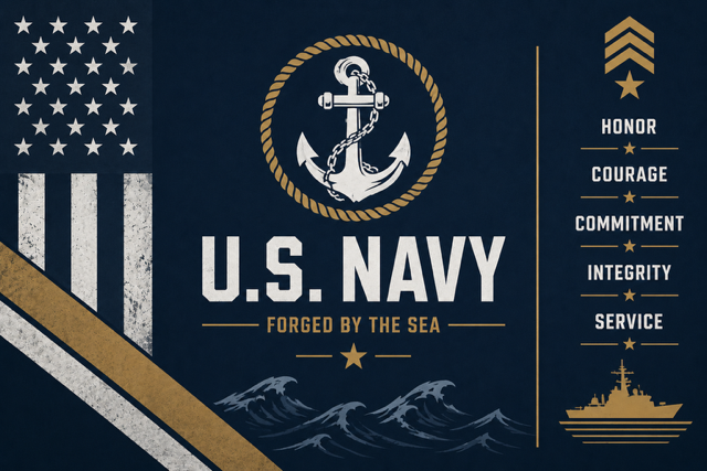 Forged by the Sea: United States Navy 20oz Skinny Tumbler