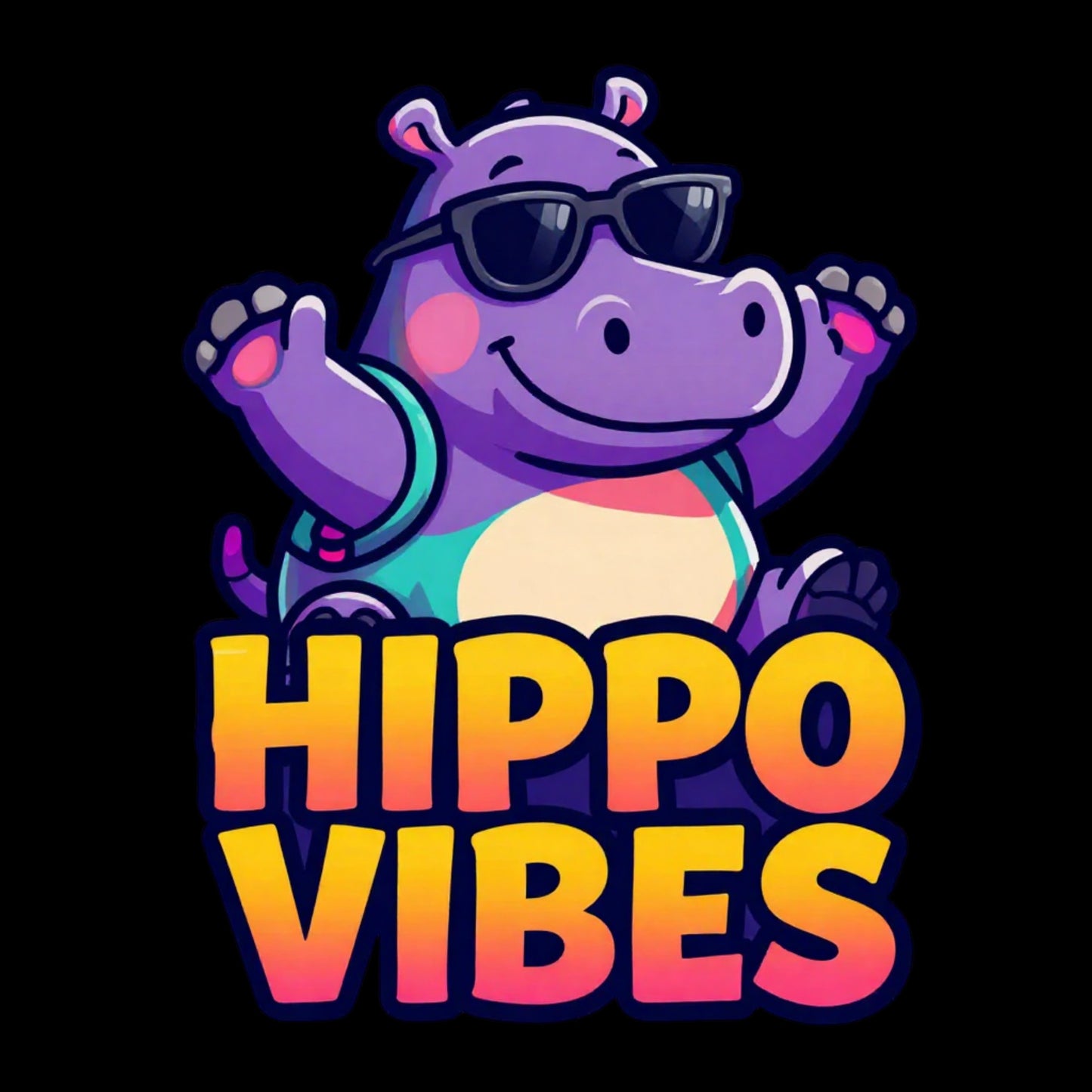"Hippo Vibes" Fun Unisex T-Shirt