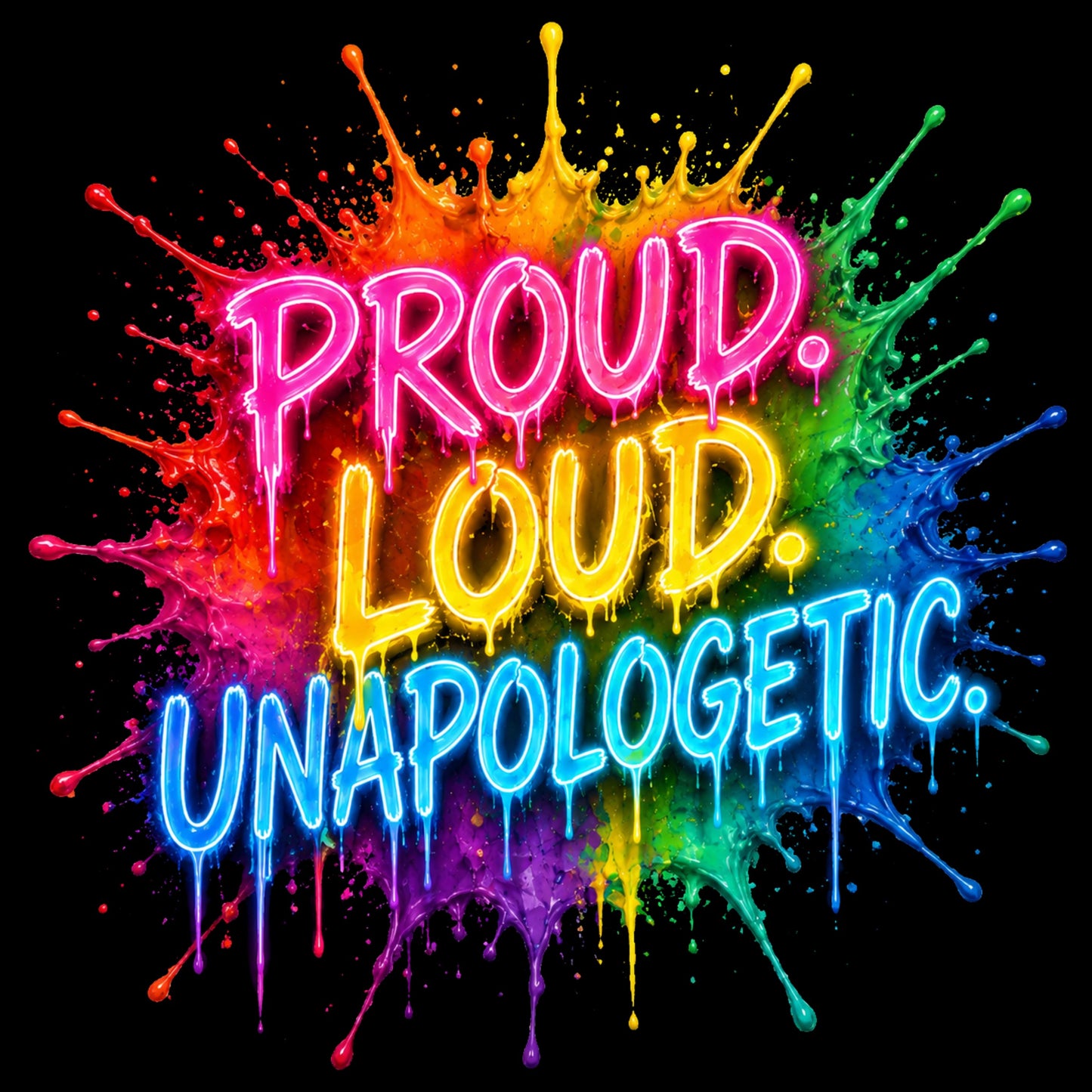 "Proud. Loud. Unapologetic." Pride Graphic T-Shirt