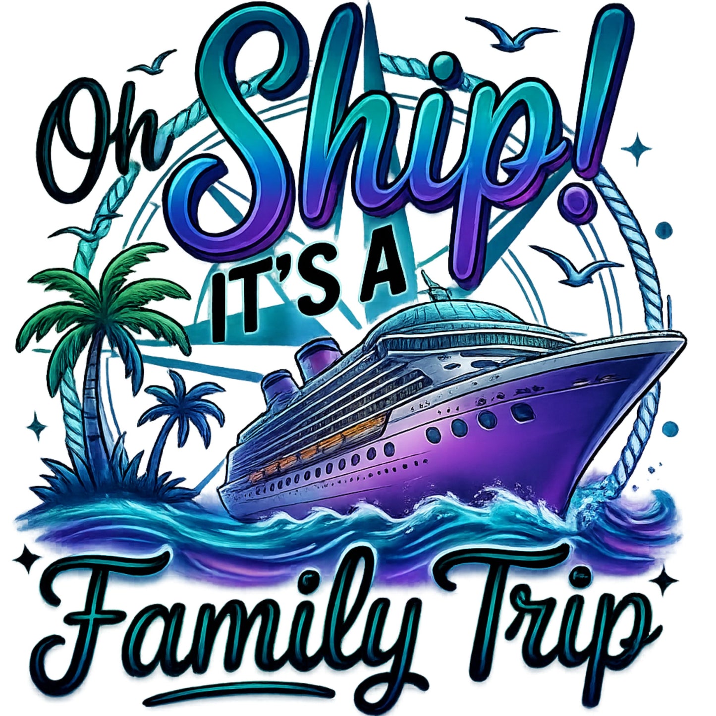"Oh Ship! It's a Family Trip" Vacation Unisex T-Shirt