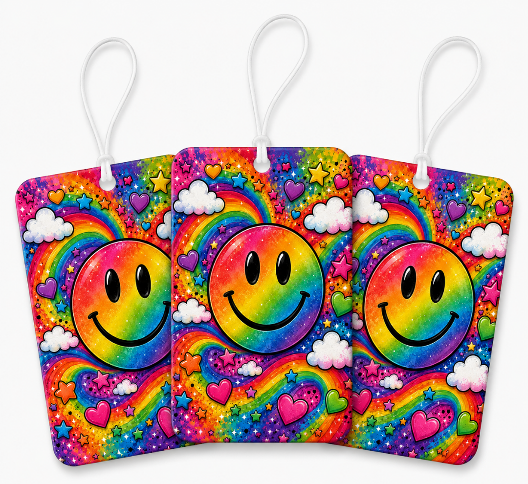 Rainbow Smiley Face Air Freshener (3-Pack)