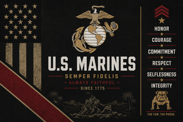 Semper Fidelis: United States Marines 20oz Skinny Tumbler