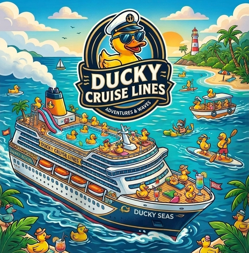 Quack on the High Seas: "Ducky Cruise Lines" 20oz Skinny Tumbler