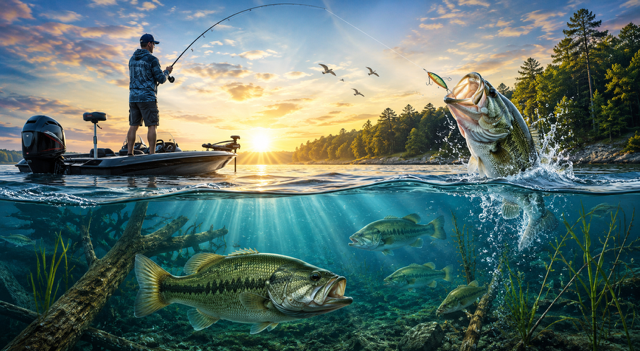 The Lunker Strike: Split-Depth Bass Fishing 20oz Skinny Tumbler