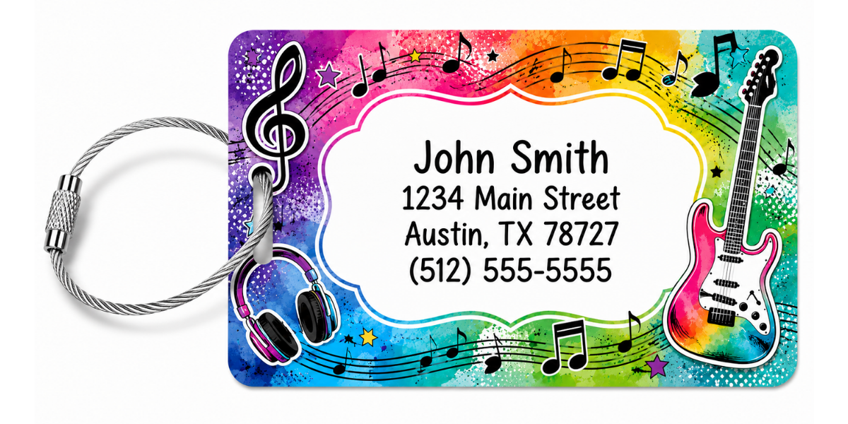 Musical Journey Customized Luggage Tag product image - Luggagetags Musical Journey Meadow Customized