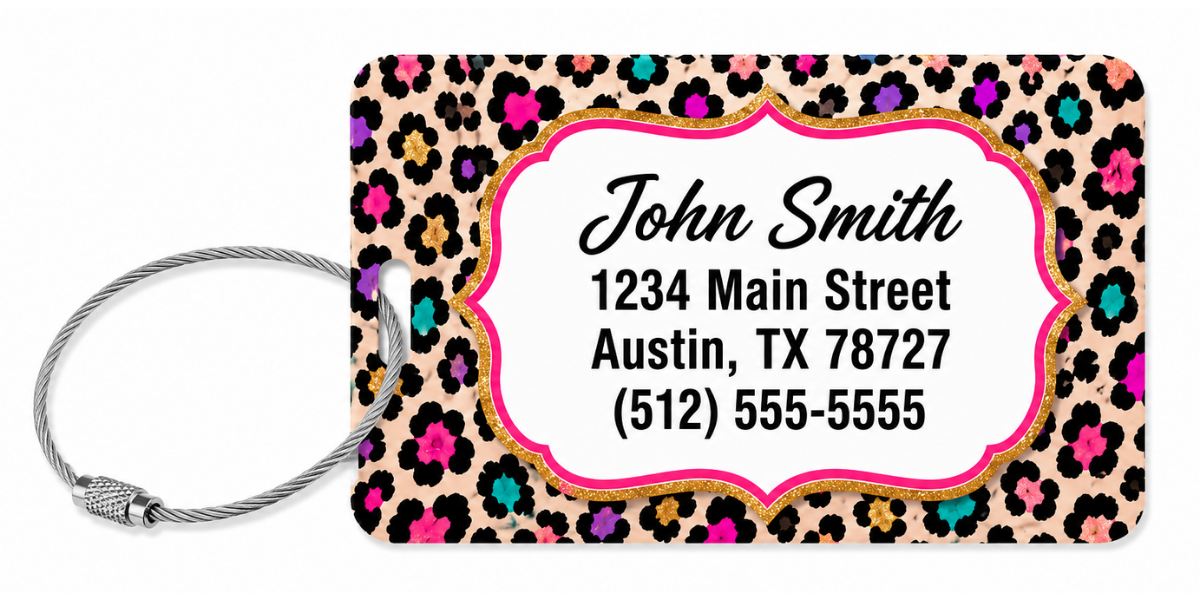 Leopard Print Customized Luggage Tag