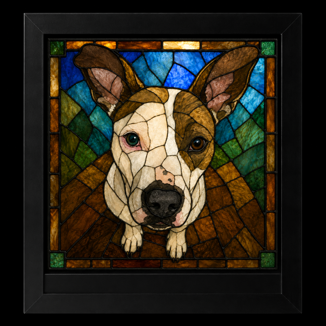 Custom Pet Portrait – Stained Glass Style Canvas (8"x10")