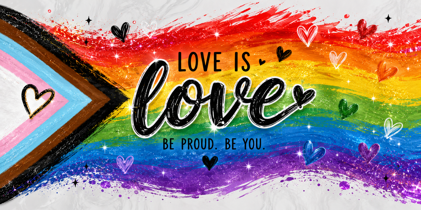 Vibrant Unity: "Love Is Love" Pride 20oz Skinny Tumbler