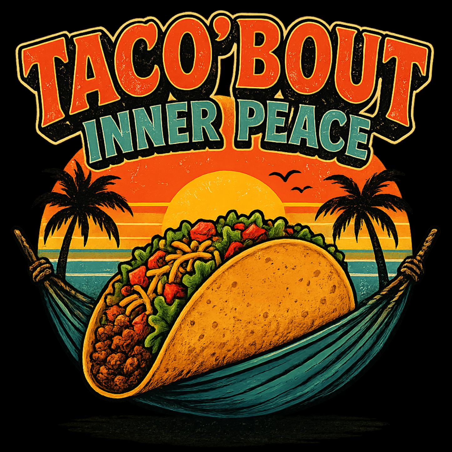 "Taco 'Bout Inner Peace" Unisex T Shirt black shirt mockup - Taco Bout Inner Peace