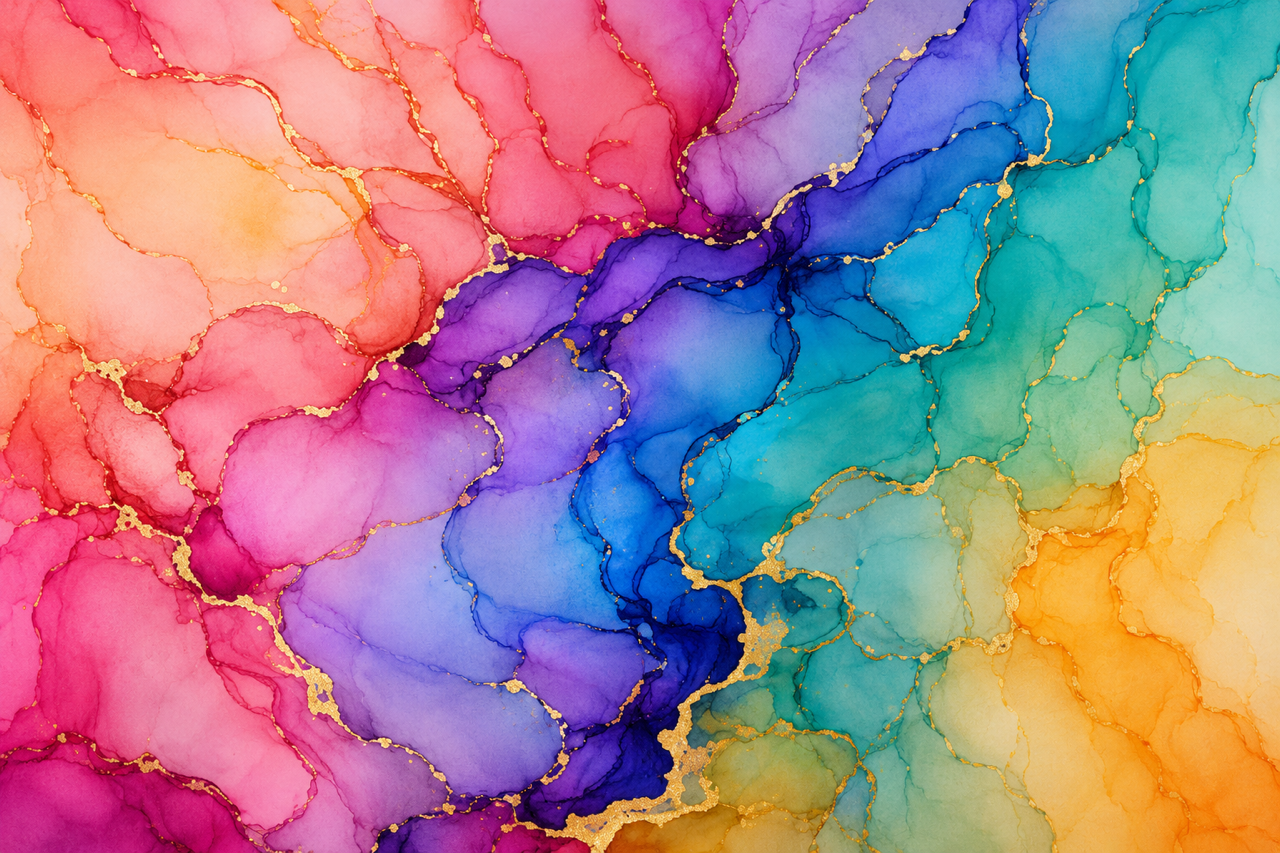 Vibrant Rainbow Alcohol Ink 20oz Skinny Tumbler tumbler product image