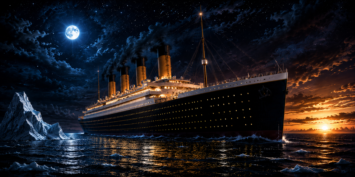 Ocean Majesty: Titanic Midnight Voyage 20oz Skinny Tumbler