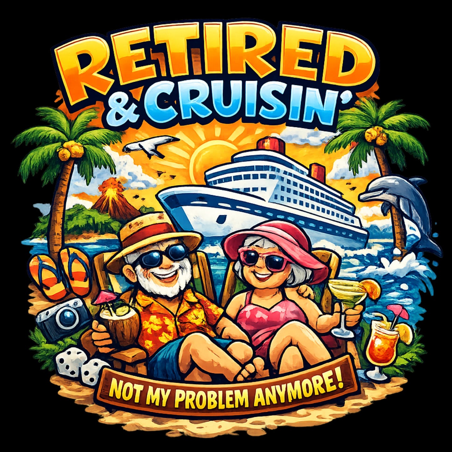 "Retired & Cruisin'" Graphic T-Shirt