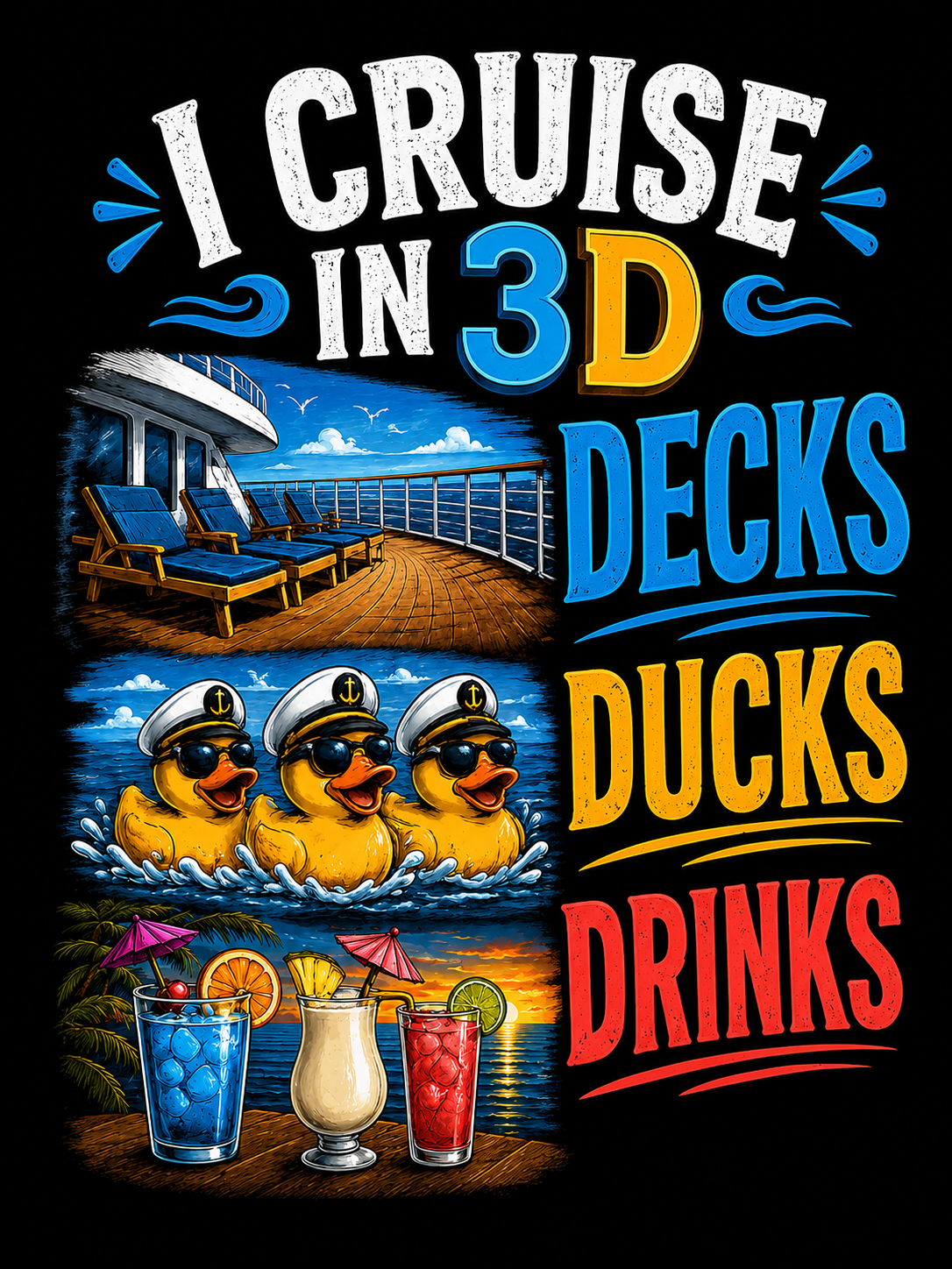 "I Cruise in 3D" Unisex T-Shirt