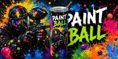 Adrenaline Rush: Neon Splatter Paintball 20oz Skinny Tumbler