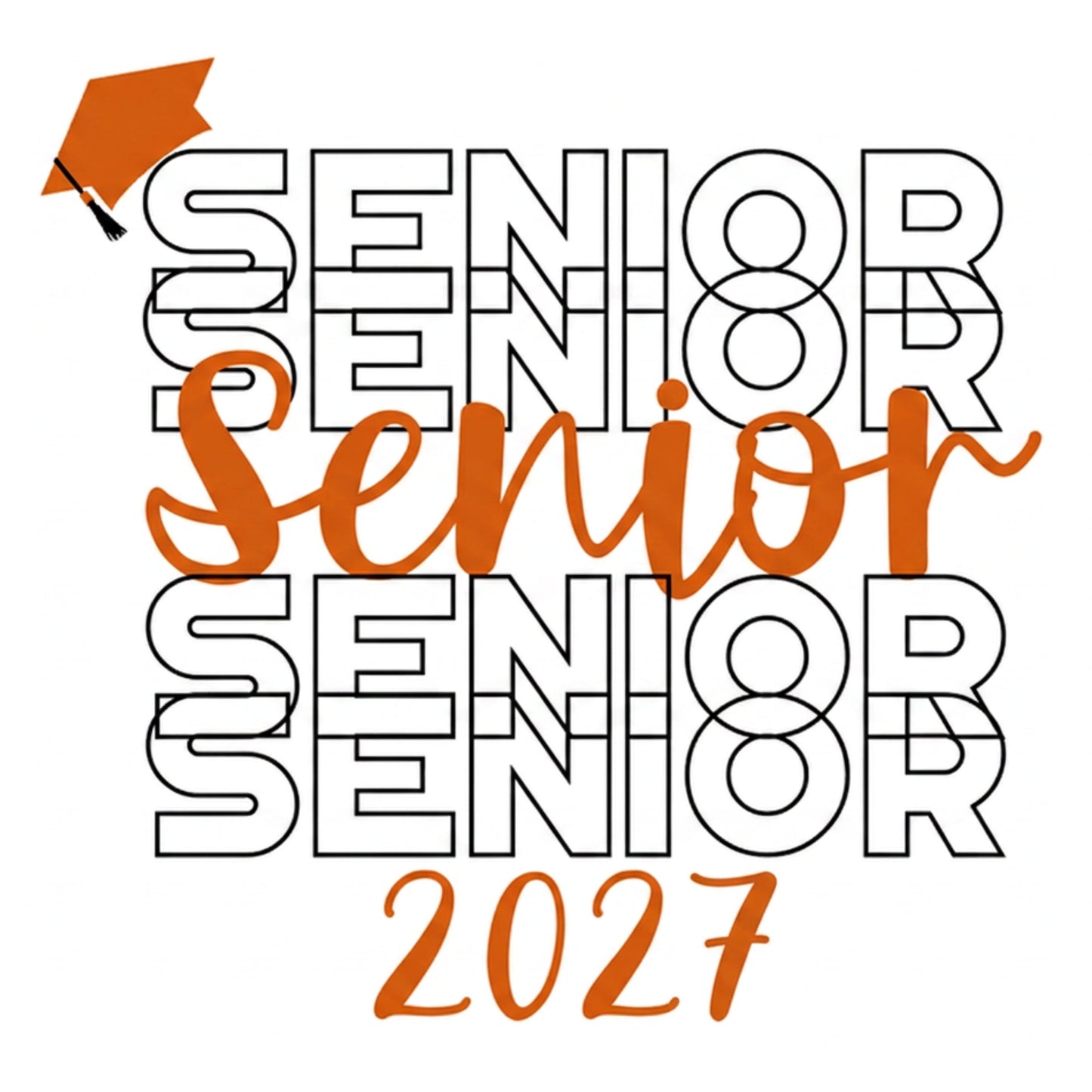 "Senior Class of 2027" Stacked Design T-Shirt