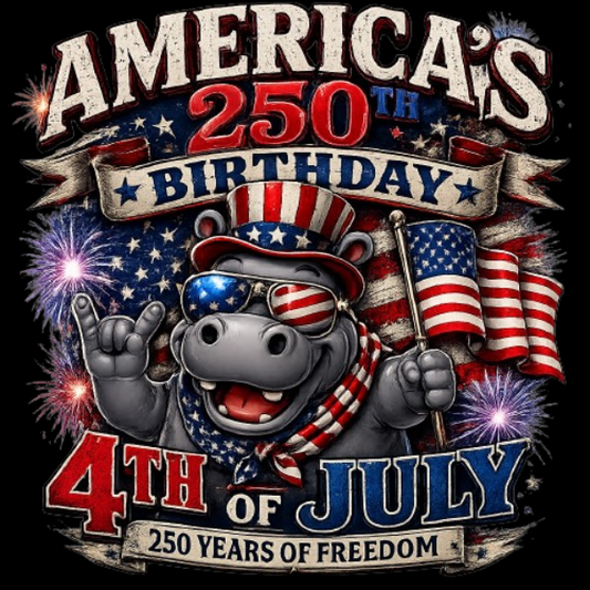 "America's 250th Birthday - Hippo" Unisex T-Shirt