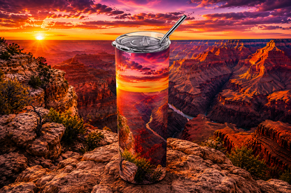 Majestic Horizon: Grand Canyon Sunset 20oz Skinny Tumbler