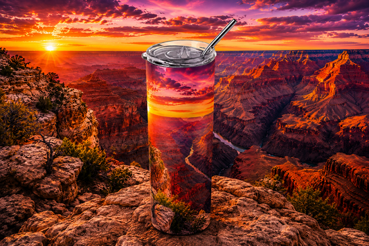 Majestic Horizon: Grand Canyon Sunset 20oz Skinny Tumbler
