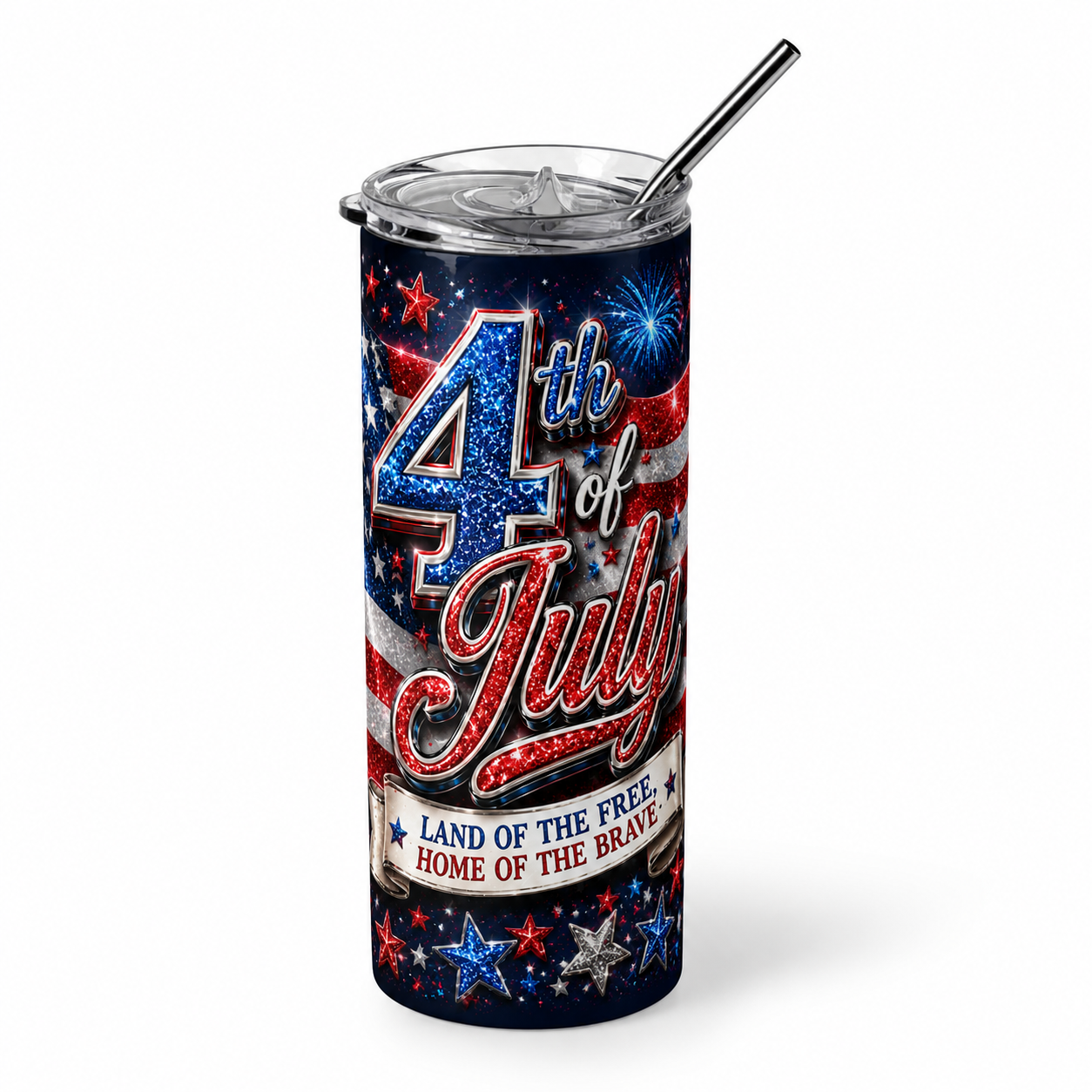 Land of the Free: Independence Day 20oz Skinny Tumbler