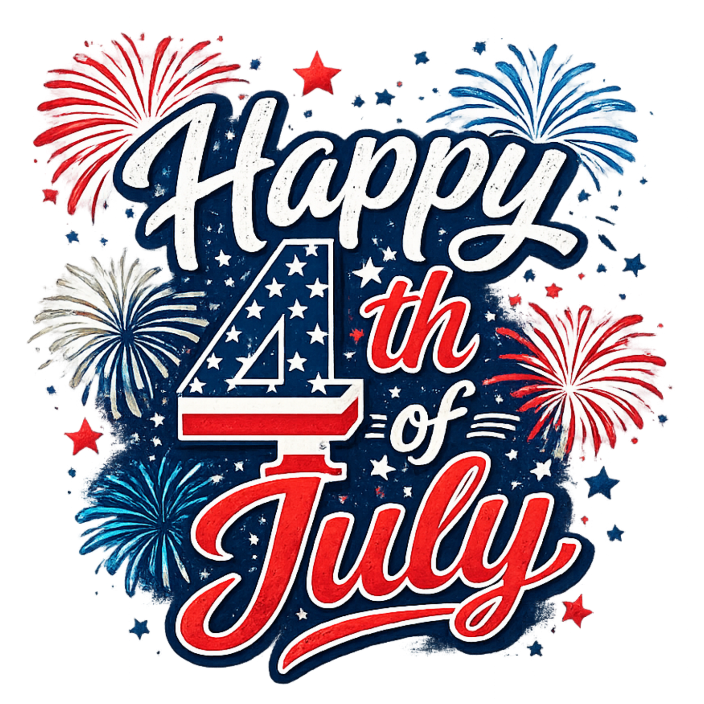 "Happy 4th of July" Graphic T-Shirt