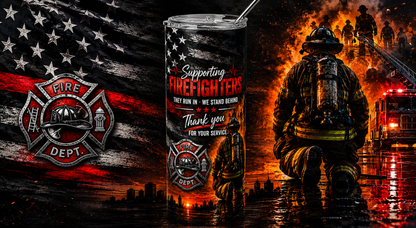 The Thin Red Line: Firefighter Tribute 20oz Skinny Tumbler