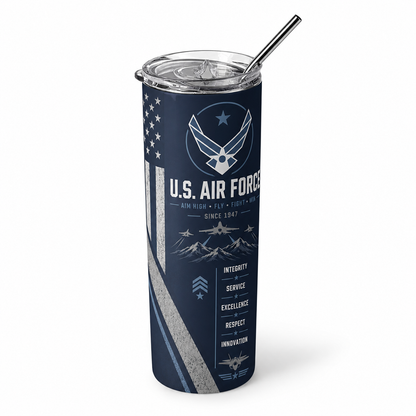 Aim High: United States Air Force 20oz Skinny Tumbler