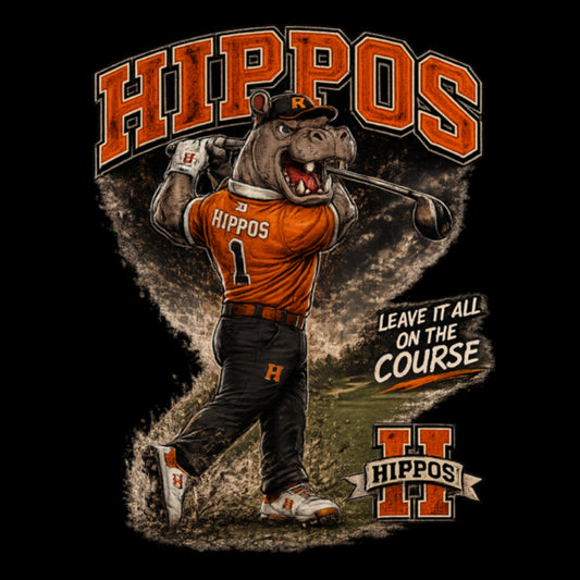 "Hippo Golf" Fierce Mascot Unisex T-Shirt