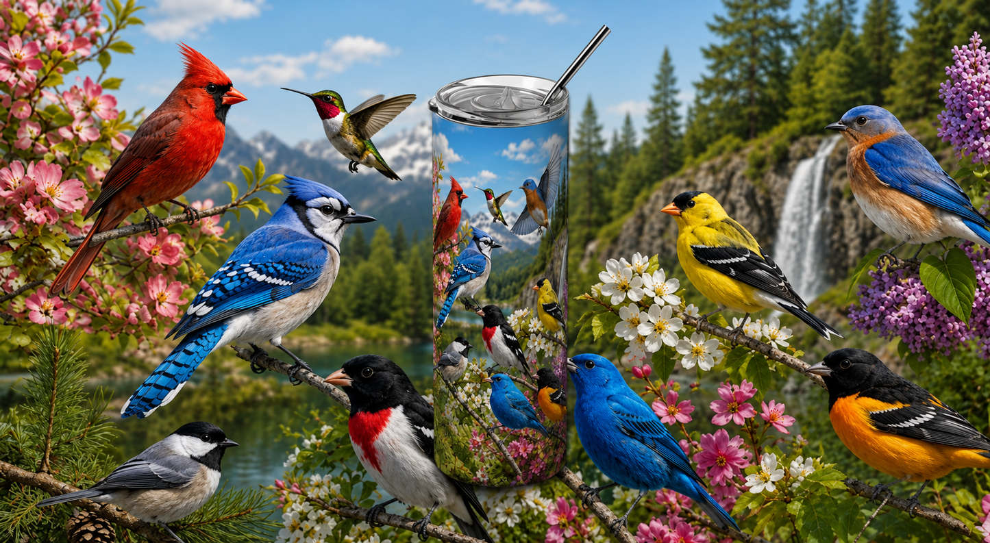 Nature's Chorus: Songbirds of North America 20oz Skinny Tumbler