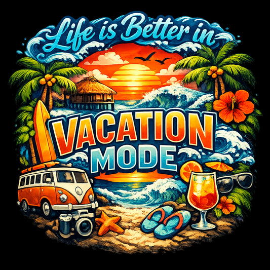 "Life is Better in Vacation Mode" Tropical Unisex T-Shirt