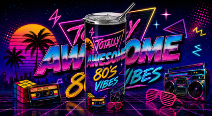 Retro Rewind: Totally Awesome 80s Vibes 20oz Skinny Tumbler