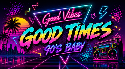 Retro Nostalgia: Good Vibes & Good Times 90s Baby 20oz Skinny Tumbler
