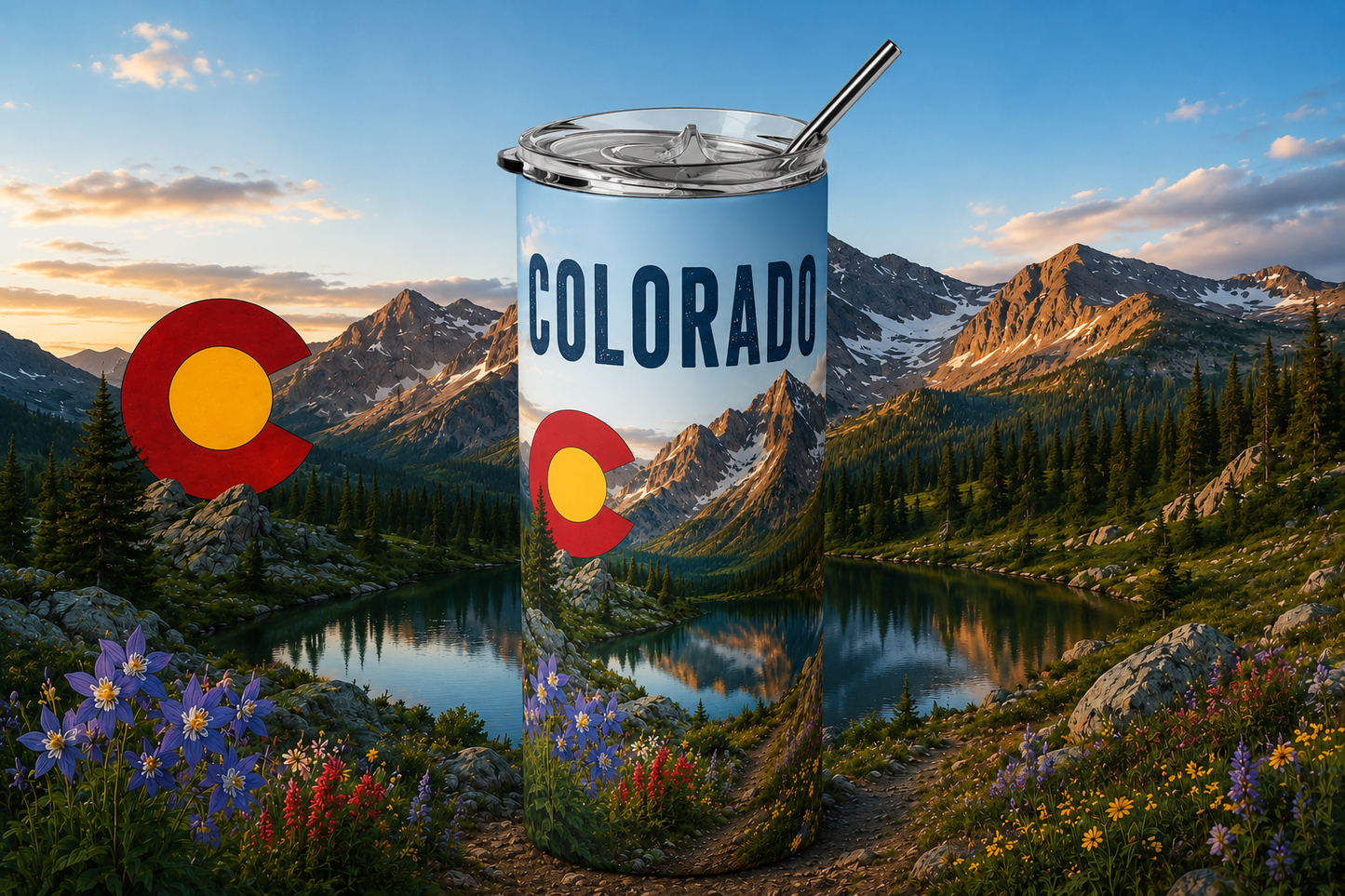 Rocky Mountain Majesty: Colorado Peaks 20oz Skinny Tumbler