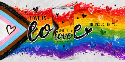 Vibrant Unity: "Love Is Love" Pride 20oz Skinny Tumbler