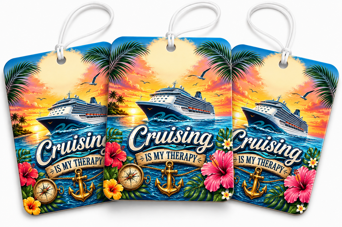 Cruising Is My Therapy Air Freshener (3-Pack)