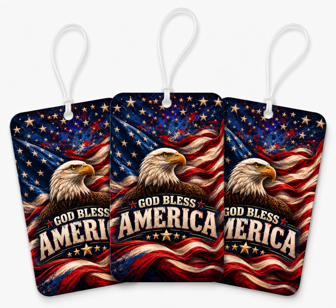 Patriotic God Bless America Air Freshener (3-Pack)