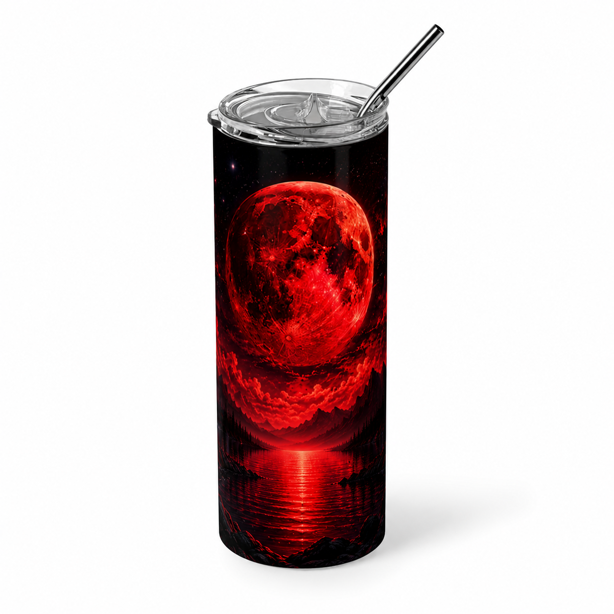 Celestial Eclipse: Crimson Blood Moon 20oz Skinny Tumbler