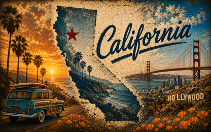 Golden State Groove: Vintage California Dreamin' 20oz Skinny Tumbler