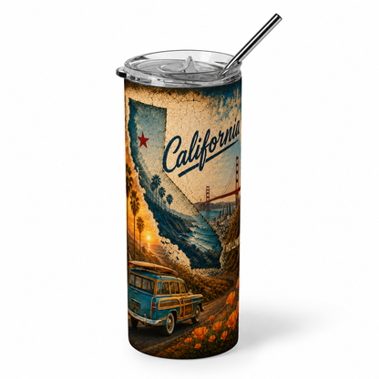 Golden State Groove: Vintage California Dreamin' 20oz Skinny Tumbler