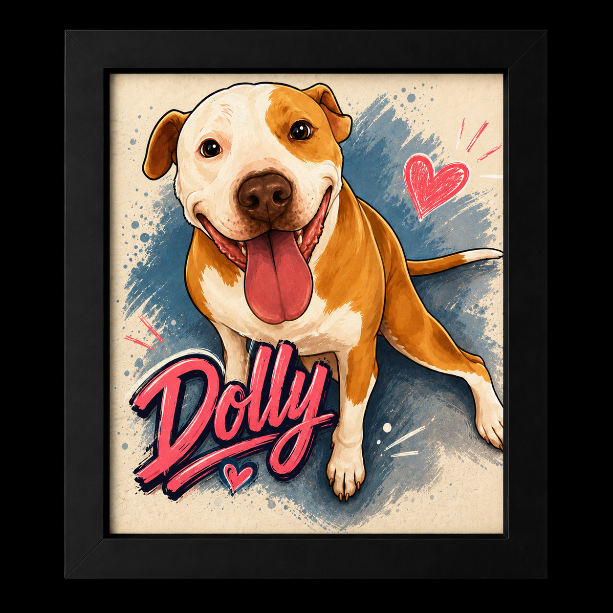Custom Pet Portrait – Cartoon Style Canvas (8"x10")