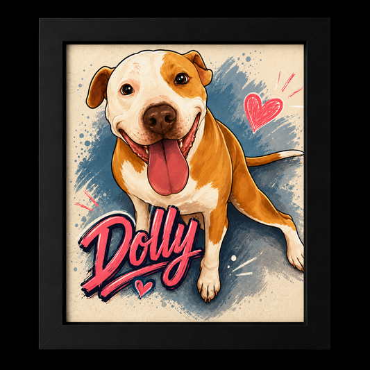 Custom Pet Portrait – Cartoon Style Canvas (8"x10")