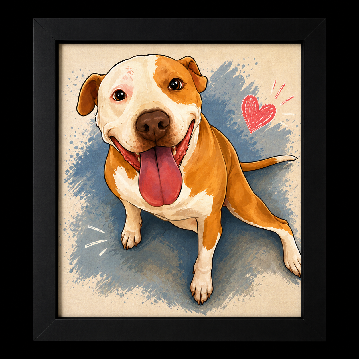 Custom Pet Portrait – Cartoon Style Canvas (8"x10")