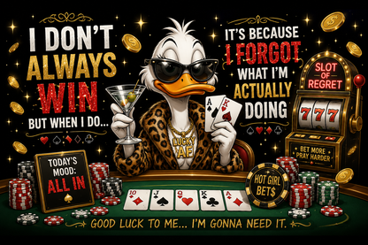 The Lucky Duck Gambler: Vegas Vibes 20oz Skinny Tumbler