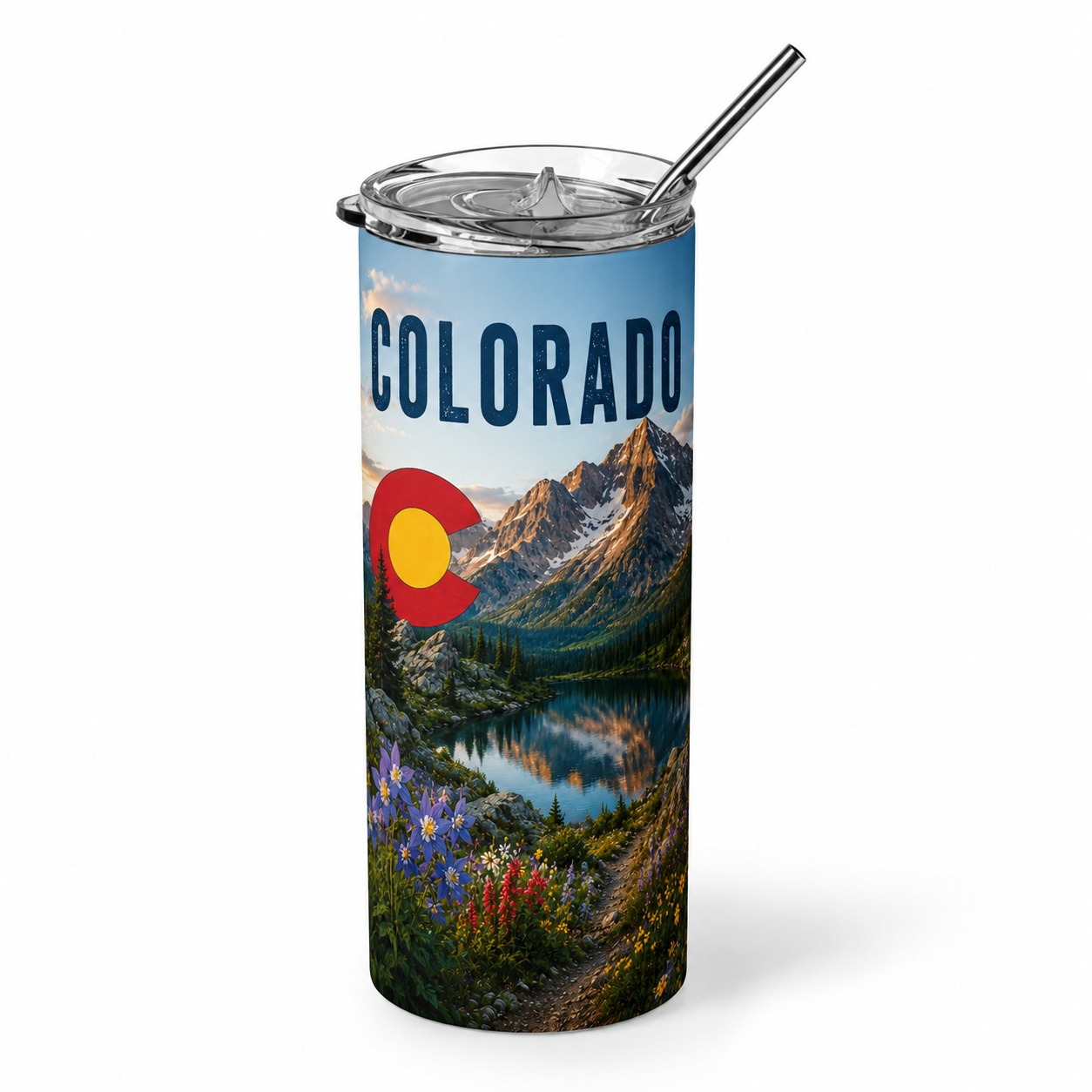 Rocky Mountain Majesty: Colorado Peaks 20oz Skinny Tumbler
