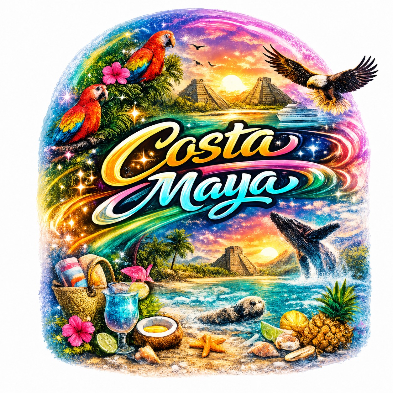 "Costa Maya" Tropical Paradise Unisex T-Shirt