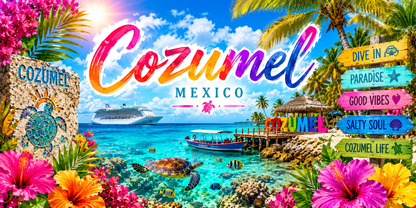 Tropical Paradise: Cozumel Mexico Cruise 20oz Skinny Tumbler