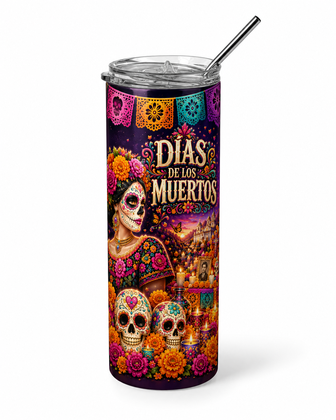 Eternal Remembrance: Días de los Muertos 20oz Skinny Tumbler