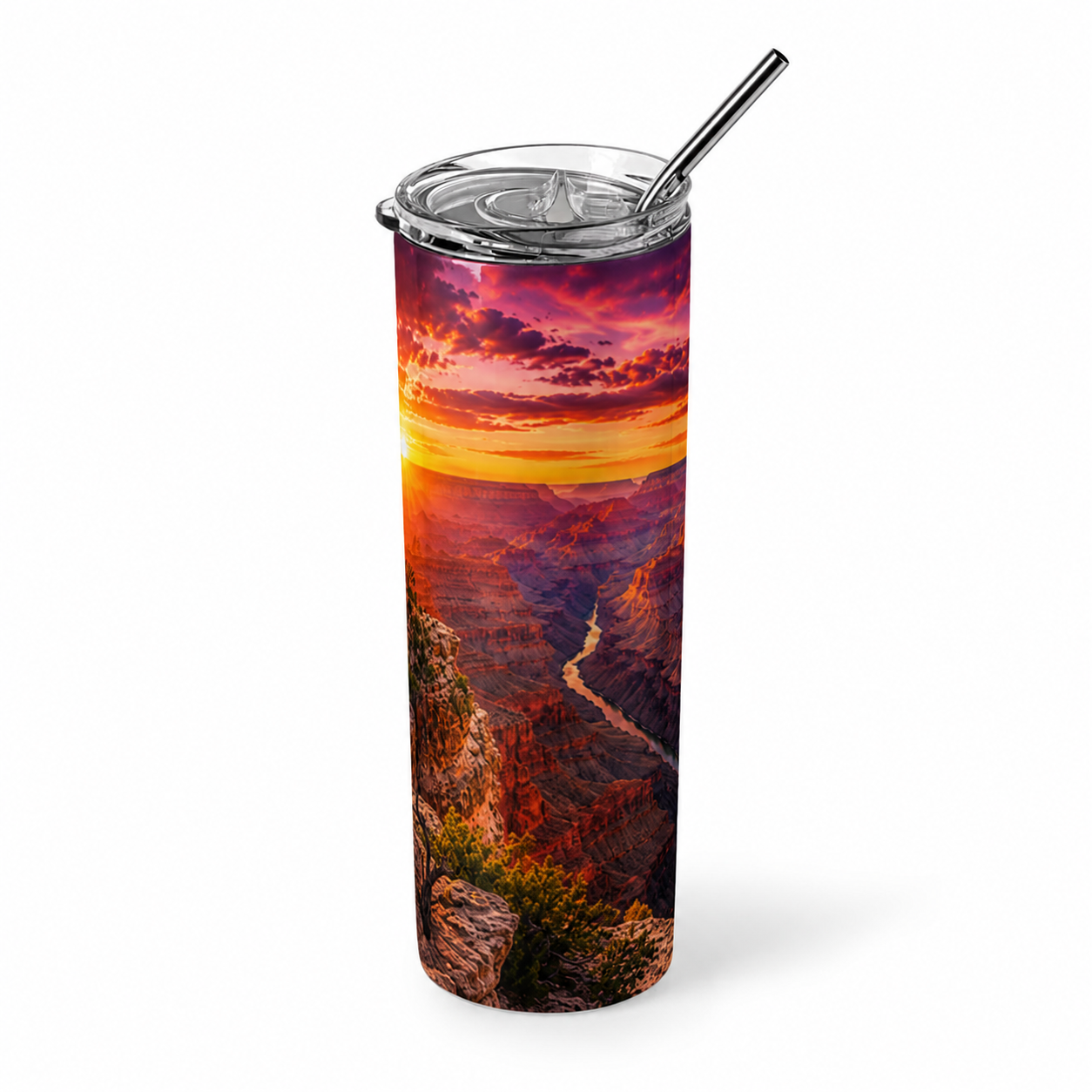 Majestic Horizon: Grand Canyon Sunset 20oz Skinny Tumbler