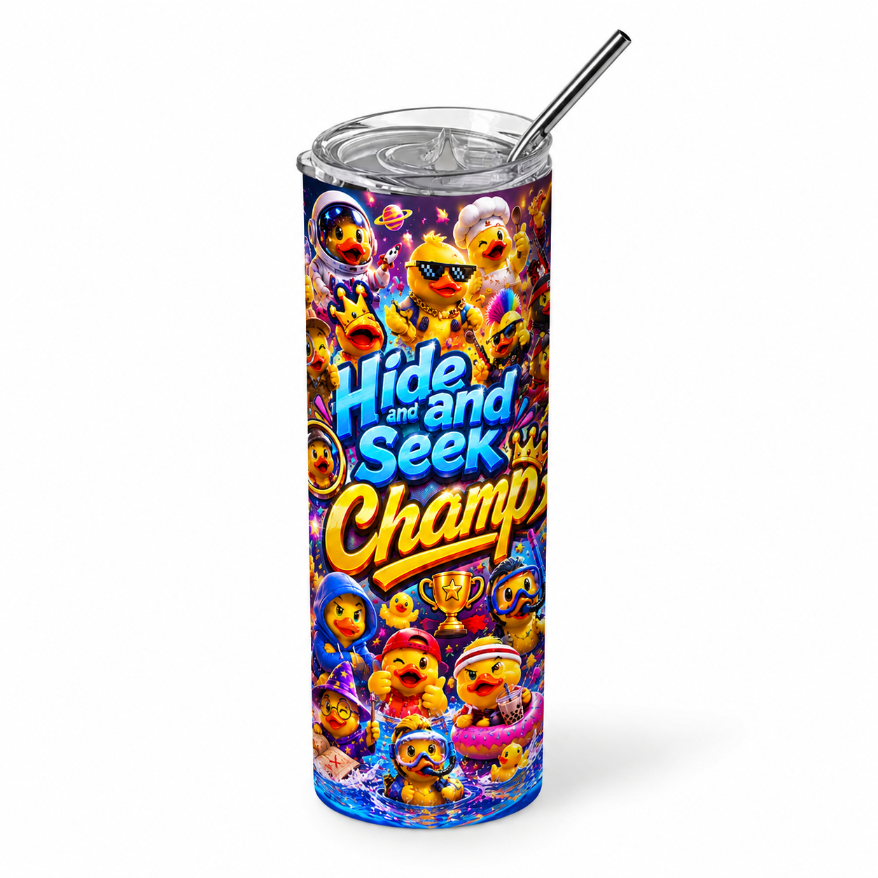 Hide and Seek Champ: Ultimate Cruising Duck 20oz Skinny Tumbler