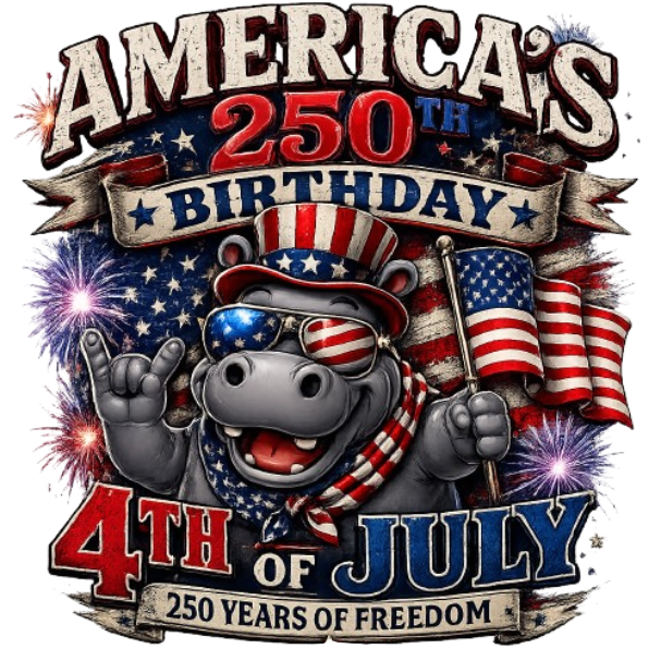 "America's 250th Birthday - Hippo" Unisex T-Shirt