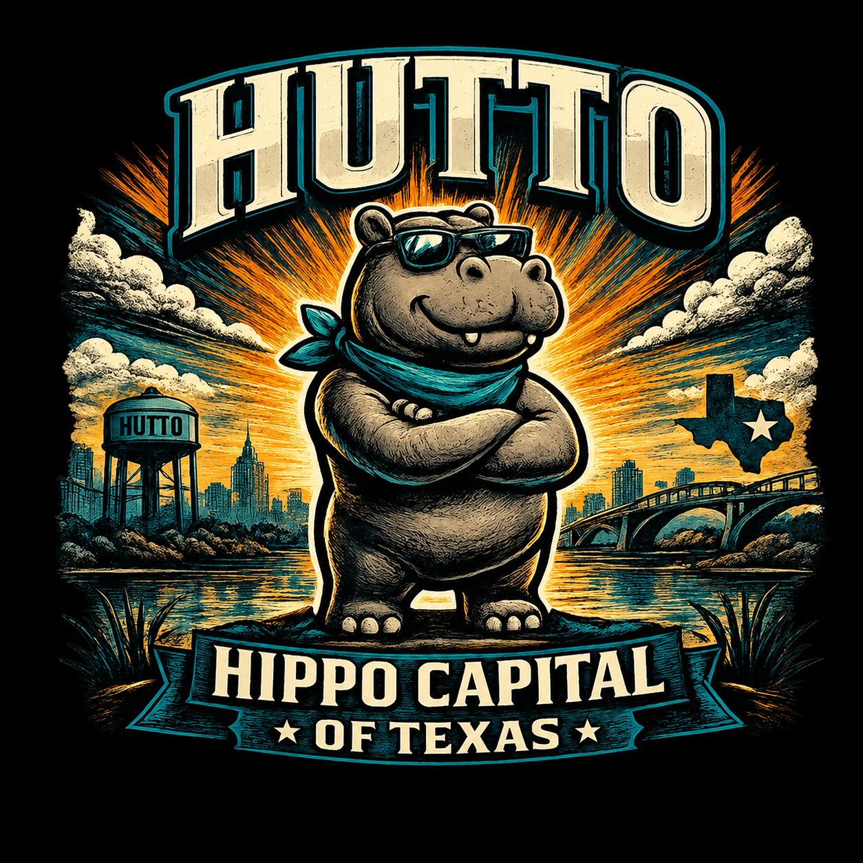 "Hutto Hippo Capital" Unisex T-Shirt